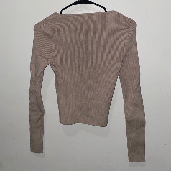 Abercrombie taupe ribbed sweater size XXS - Picture 3 of 3